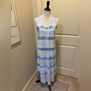 GAP Blue and White Tie-Dye Maxi Dress